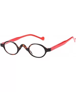 3 Pairs Cute Small Round Plastic Spring Heeled Magnifying Reading Glasses - 5 Pairs Value Pack in Red - C918ZYW4U5Y $11.27 Round