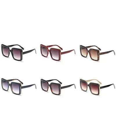 Hot Retro Women Sexy Leopard Frame Sunglasses 2019 New Fashion Square Glasses UV400 - White&red - C618MG5YSMD $12.38 Square