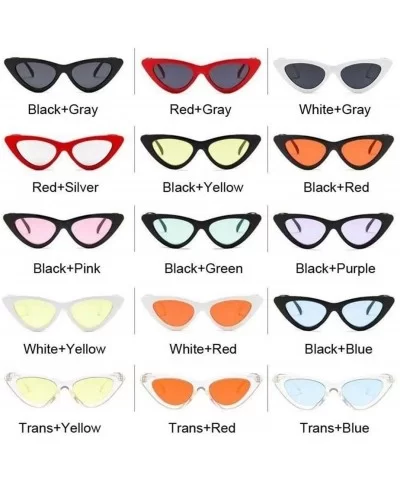 Vintage Sunglasses Glasses Colorful Eyewear - White Yellow - CB199EIUWI7 $16.35 Cat Eye