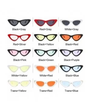 Vintage Sunglasses Glasses Colorful Eyewear - White Yellow - CB199EIUWI7 $16.35 Cat Eye