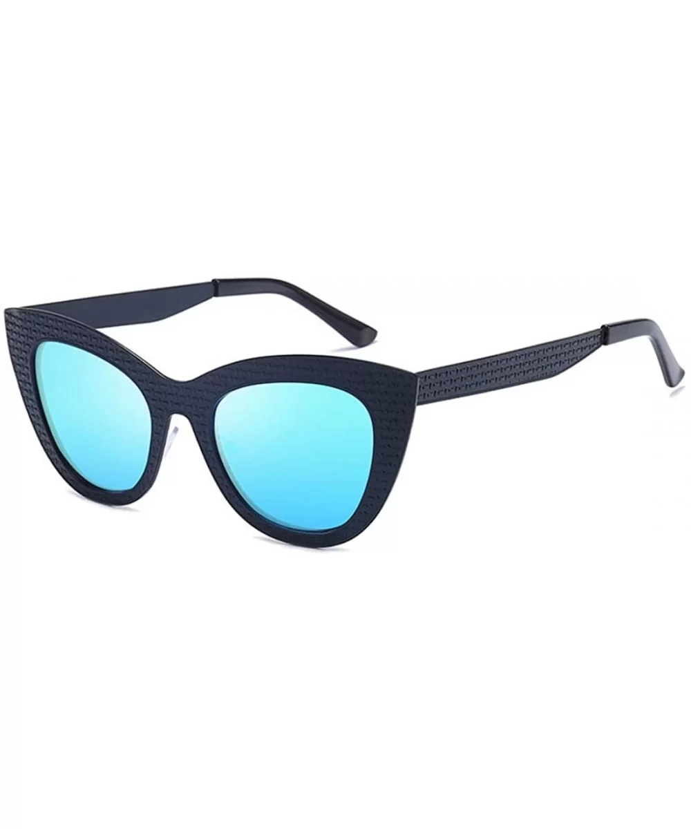 Vintage Cat Eye Oversized Metal Frame Tinted Lenses Women Sunglasses - Black Blue - C618NDIO44R $7.56 Cat Eye