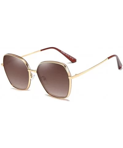 Unisex Sunglasses Retro Black Drive Holiday Round Polarized UV400 - Brown - CO18R968TTD $6.89 Round