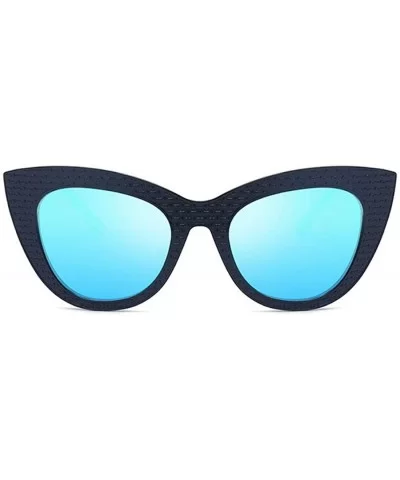 Vintage Cat Eye Oversized Metal Frame Tinted Lenses Women Sunglasses - Black Blue - C618NDIO44R $7.56 Cat Eye