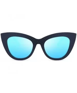 Vintage Cat Eye Oversized Metal Frame Tinted Lenses Women Sunglasses - Black Blue - C618NDIO44R $7.56 Cat Eye