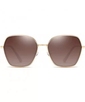 Unisex Sunglasses Retro Black Drive Holiday Round Polarized UV400 - Brown - CO18R968TTD $6.89 Round