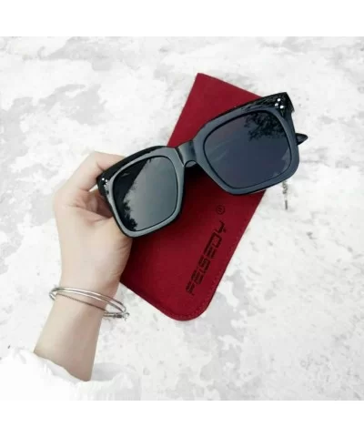 Vintage Women Butterfly Sunglasses Designer Luxury Square Gradient Sun Glasses Shades B2486 - Black - C218R3XAAY6 $10.39 Round