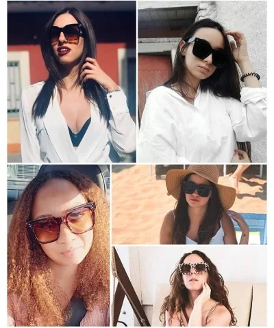 Vintage Women Butterfly Sunglasses Designer Luxury Square Gradient Sun Glasses Shades B2486 - Black - C218R3XAAY6 $10.39 Round