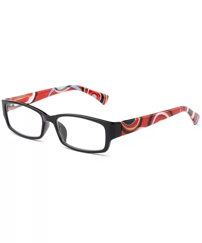 "Muir" Slim Squared Spring Hinges Fashion Clear Lens Glasses - Red - C812HLJ42F3 $5.49 Square