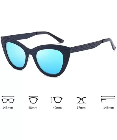 Vintage Cat Eye Oversized Metal Frame Tinted Lenses Women Sunglasses - Black Blue - C618NDIO44R $7.56 Cat Eye