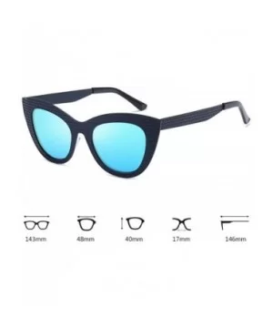 Vintage Cat Eye Oversized Metal Frame Tinted Lenses Women Sunglasses - Black Blue - C618NDIO44R $7.56 Cat Eye