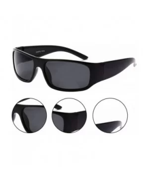 Sporty Wrap Around Sunglasses - Black - CY12KW99ZA5 $6.96 Square