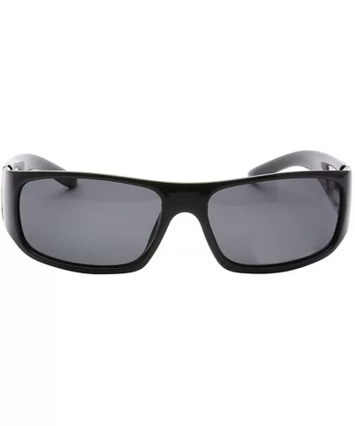 Sporty Wrap Around Sunglasses - Black - CY12KW99ZA5 $6.96 Square