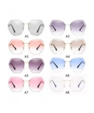 Women Luxury Rimless Sunglasses - Summer Oversized Vintage Shades Sun Glasses - A8 - C5196D8HCYQ $7.21 Rimless