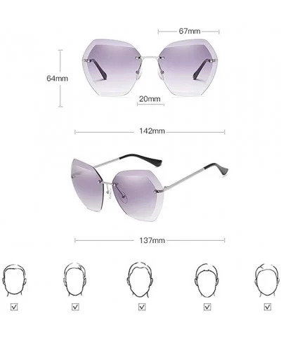 Women Luxury Rimless Sunglasses - Summer Oversized Vintage Shades Sun Glasses - A8 - C5196D8HCYQ $7.21 Rimless