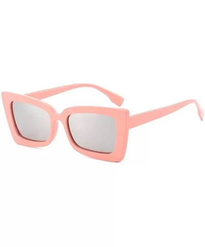 Square Sunglasses Small Vintage Candy Color Tinted Lens Shades UV400 Sun Glasses - Pink&silver - C718NW3MZI2 $4.19 Goggle