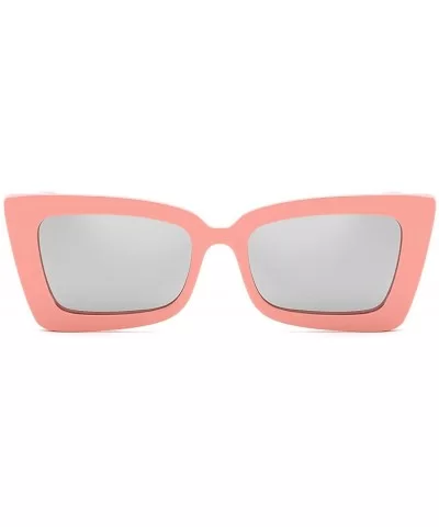 Square Sunglasses Small Vintage Candy Color Tinted Lens Shades UV400 Sun Glasses - Pink&silver - C718NW3MZI2 $4.19 Goggle