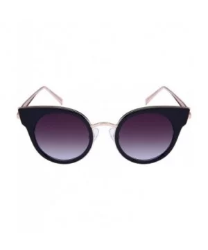 Round Cat Eye Optical Sunnies w/Flat Lens 32186-O-FLREV - Black - CZ12N5PCYU5 $6.72 Cat Eye