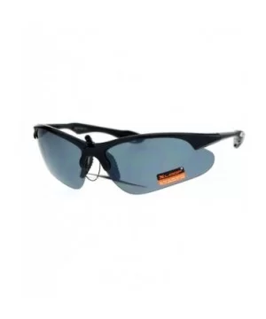 Xloop Sunglasses Mens Sports Eyewear Half Rim Lite Wrap Around UV 400 - Black (Black) - C2184DCSHGS $8.34 Wrap