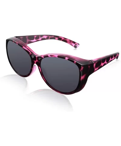 Polarized Oversized Sunglasses Wear over Prescription with Purple Frame for Women&Men - Purple Leopard - CC18I5K4R78 $18.97 C...