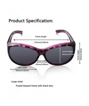 Polarized Oversized Sunglasses Wear over Prescription with Purple Frame for Women&Men - Purple Leopard - CC18I5K4R78 $18.97 C...