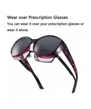 Polarized Oversized Sunglasses Wear over Prescription with Purple Frame for Women&Men - Purple Leopard - CC18I5K4R78 $18.97 C...