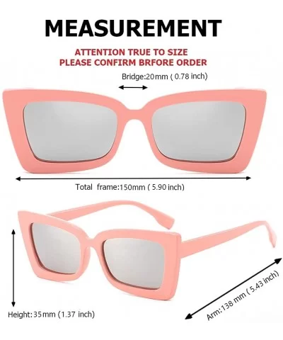 Square Sunglasses Small Vintage Candy Color Tinted Lens Shades UV400 Sun Glasses - Pink&silver - C718NW3MZI2 $4.19 Goggle