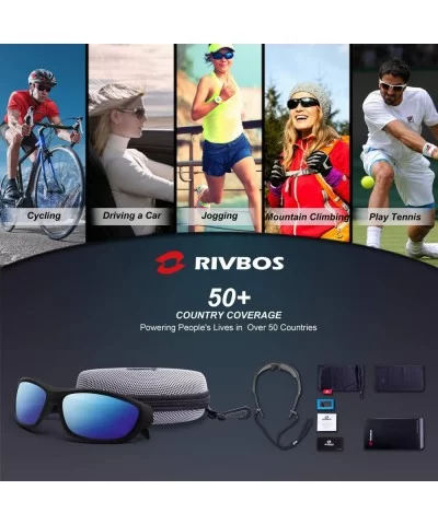 RIVBOS Polarized Sports Sunglasses Driving Glasses Shades for Men Women for Cycling Baseball 842 - C418YOS0EGK $22.40 Wrap