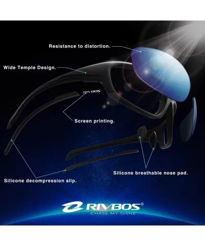 RIVBOS Polarized Sports Sunglasses Driving Glasses Shades for Men Women for Cycling Baseball 842 - C418YOS0EGK $22.40 Wrap