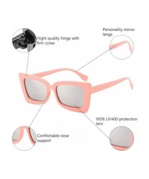 Square Sunglasses Small Vintage Candy Color Tinted Lens Shades UV400 Sun Glasses - Pink&silver - C718NW3MZI2 $4.19 Goggle