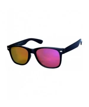 Fashion Retro Flat Mirror Reflective Colored Lens Sunglasses Horn Rimmed - Purple - CX12MUE9QQ9 $5.05 Wayfarer