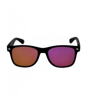 Fashion Retro Flat Mirror Reflective Colored Lens Sunglasses Horn Rimmed - Purple - CX12MUE9QQ9 $5.05 Wayfarer