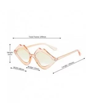 Fashion Lips Frame Oversized Plastic Lenses Sunglasses for Women UV400 - Pink Yellow - C718NI66XSO $7.45 Oversized