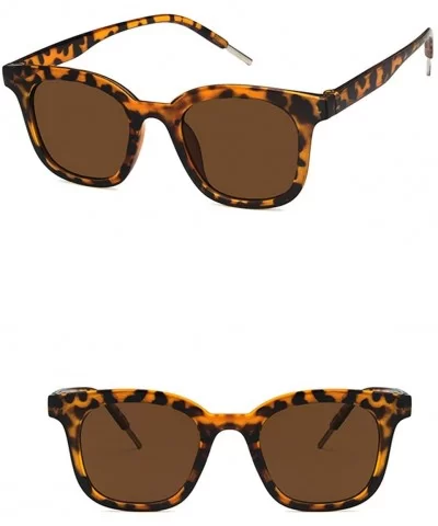 Unisex Sunglasses Fashion Bright Black Grey Drive Holiday Rectangle Non-Polarized UV400 - Leopard Brown - CZ18RLTX8OC $6.16 R...