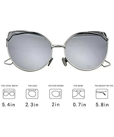 Cat Eye Color Lens Sunglasses Street Fashion Metal Frame Women Sunglasses Sun Protection Eyewear - C41976ZYORX $10.34 Cat Eye