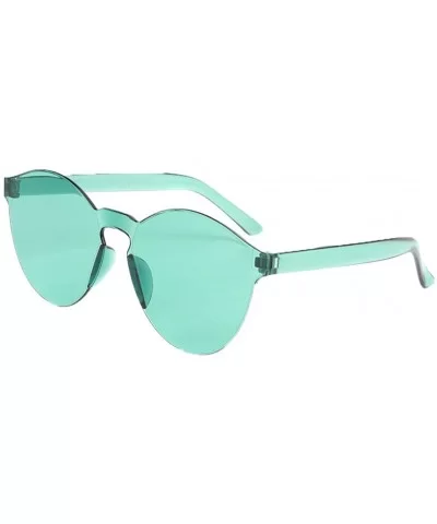 Designer Style Sunglasses Frameless Transparent Glasses Candy Color Couple Sunglasses - Green - CY18TM6CDLD $4.75 Wrap