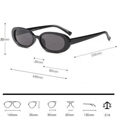 Women's Fashion UV400 Small Oval Sunglasses and Glasses Case for Women - Tea - CX18G7ZH47D $6.66 Wayfarer