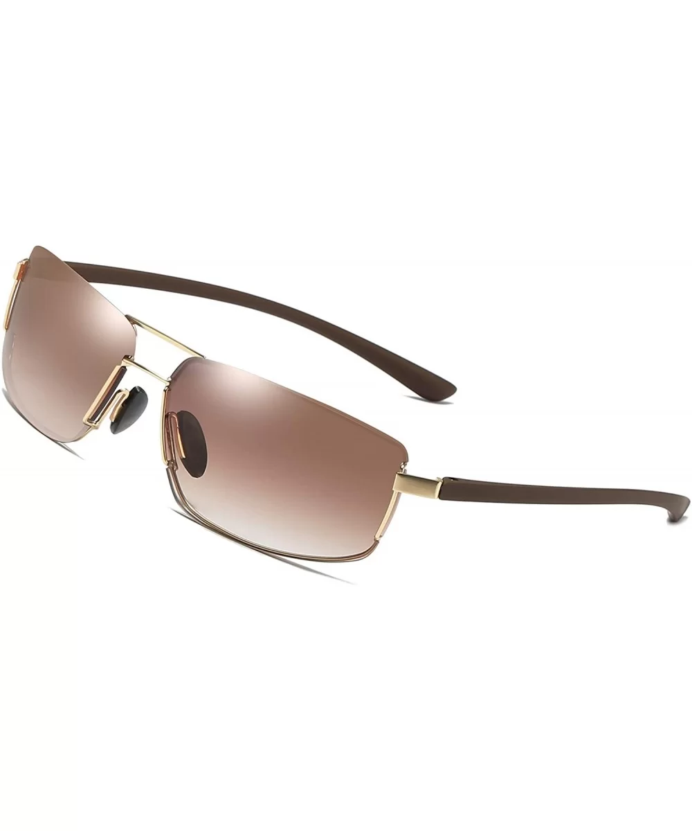 Fashion Lightweight Mens Sunglasses Driving Fishing Golf Sunglasses for Men Women - Gold/Brown - C018UL02URM $15.48 Square