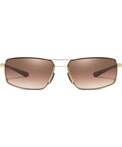 Fashion Lightweight Mens Sunglasses Driving Fishing Golf Sunglasses for Men Women - Gold/Brown - C018UL02URM $15.48 Square