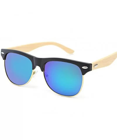 Bamboo Frame Sunglasses for Men Women Sunglasses Travel Glasses Wooden Leg Glasses UV400 100% UV Protection (E) - CJ180C5CKQC...