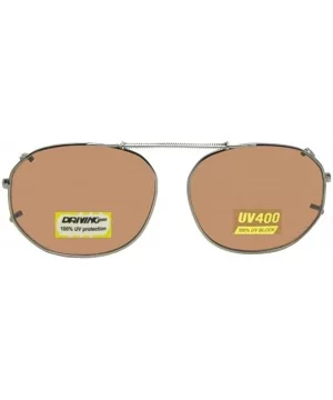 Round Square Non Polarized Driving Lens Clip-on - Pewter-non Polarized Amber Lens - CA189RKZKDC $13.42 Square