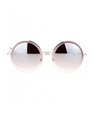 Designer Fashion Sunglasses Womens Round Circle Frame Beveled Lens - Gold (Brown Mirror) - CR1884XXDMA $6.58 Round