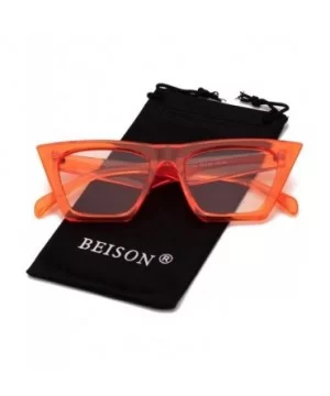 Mens Womens Square Mod Fashion Sunglasses Tinted Lens - Orange Frame / Light Orange Lens - CP186G5Z8L9 $7.53 Square