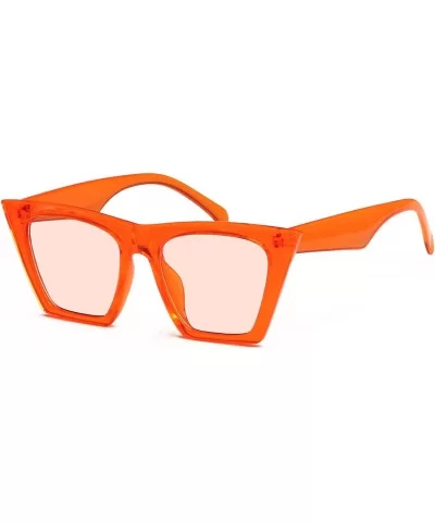 Mens Womens Square Mod Fashion Sunglasses Tinted Lens - Orange Frame / Light Orange Lens - CP186G5Z8L9 $7.53 Square