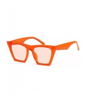 Mens Womens Square Mod Fashion Sunglasses Tinted Lens - Orange Frame / Light Orange Lens - CP186G5Z8L9 $7.53 Square