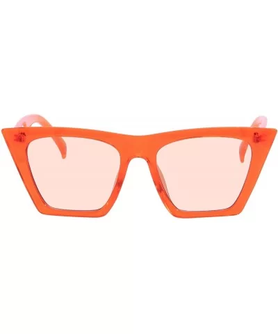 Mens Womens Square Mod Fashion Sunglasses Tinted Lens - Orange Frame / Light Orange Lens - CP186G5Z8L9 $7.53 Square