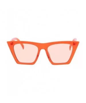 Mens Womens Square Mod Fashion Sunglasses Tinted Lens - Orange Frame / Light Orange Lens - CP186G5Z8L9 $7.53 Square