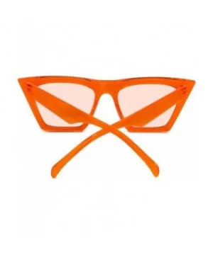 Mens Womens Square Mod Fashion Sunglasses Tinted Lens - Orange Frame / Light Orange Lens - CP186G5Z8L9 $7.53 Square