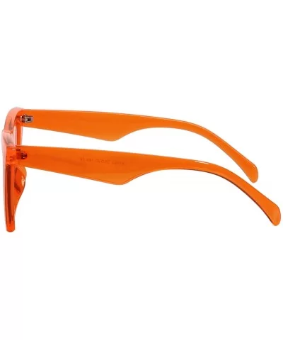 Mens Womens Square Mod Fashion Sunglasses Tinted Lens - Orange Frame / Light Orange Lens - CP186G5Z8L9 $7.53 Square