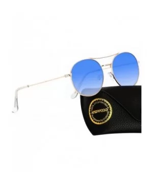 Round Sunglasses for Women Retro Aviator Double Bridge Fashion Circle Vintage Cute Sun Glasses - C018WICADM0 $7.01 Round