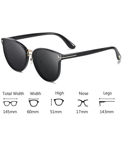 Women Sunglasses Polarized TAC Lens Driving Glasses Men UV400 - Black Frame Grey Lens - C91963ZTDXK $7.81 Round